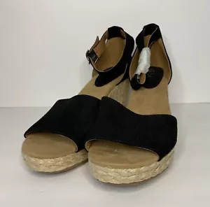 Style & Co Espadrille Wedge Ankle Strap Sandals Women Size 7 1/2M Black - Picture 1 of 5