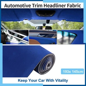 Foam Suede Headliner Fabric 76" L x 57" W Blue for Car Interior Trim DIY Repair - Picture 1 of 8