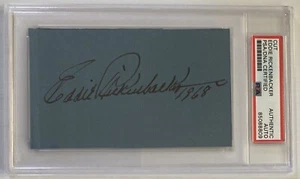WWI Flying Ace Eddie Rickenbacker Signed Autograph 3x5 Cut - PSA DNA - FREE S&H! - Picture 1 of 3