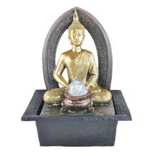 ARC THAI BUDDHA WATER FEATURE FOUNTAIN INDOOR OUTDOOR BENCH TOP HOME DECOR - Picture 1 of 4