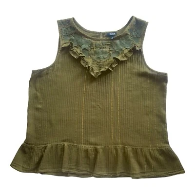 Blusa sin mangas con volantes XL verde J.C.Penny a.n.a Foto 1 de 4