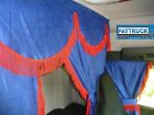 TRUCK CURTAINS  FULL SET FIT DAF XF SUPER SPACE-CAB  BLUE WITH RED STRINGS