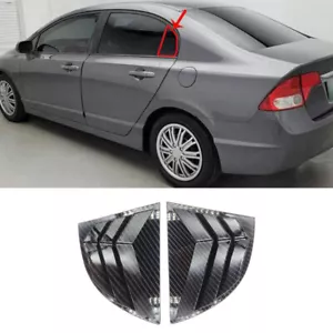 Carbon Fiber For HONDA Civic 2006-2011 Side Vent Window Scoop Louver Cover Trim - Foto 1 di 8