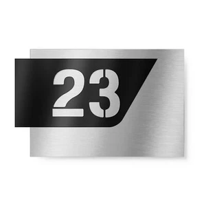 Grabado acero inoxidable número de casa placa negro efecto 3D fuente número placa de casa - Imagen 1 de 2