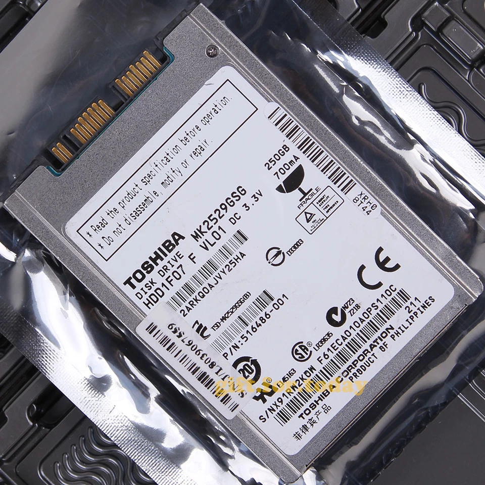 TOSHIBA 250 GB 5400 RPM Micro-SATA 1.8" (MK2529GSG) Internal Hard Drive HDD  - Image 1 of 1