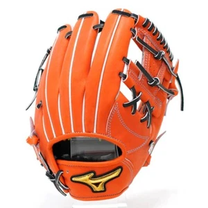 Guante duro de béisbol Mizuno Pro HAGA JAPÓN Infield pedido personalizado naranja NUEVO - Imagen 1 de 5