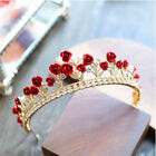 6cm Tall Red Rose Crystal Wedding Queen Pageant Prom Princess Qeen Tiara Crown