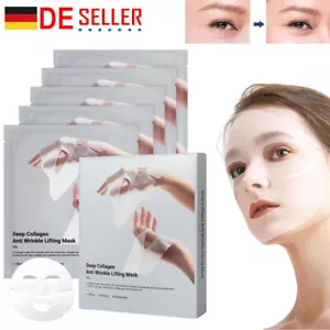 5x Gesichtsmaske Bio Collagen Maske Anti-Aging Feuchtigkeitsmaske Augenringe NEU - Bild 1 von 21
