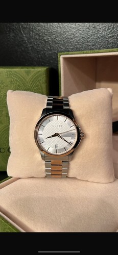 Orologio Gucci G Timeless Uomo Acciaio Bicolore Nuovo Con Scatola $1170
