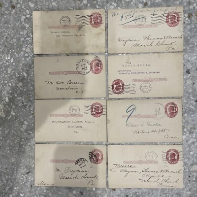 Lot Of 8 VINTAGE UX24 McKinley ONE CENT POSTAL CARD Dated 1912 Lot 1 Of 3 - Image 1 of 4
