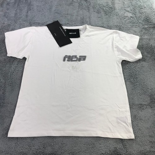 HBA (HOOD BY AIR) Camicia Hood By Air Uomo Extra Large HBA Bianco Grigio Manica Corta Preppy Streetwear