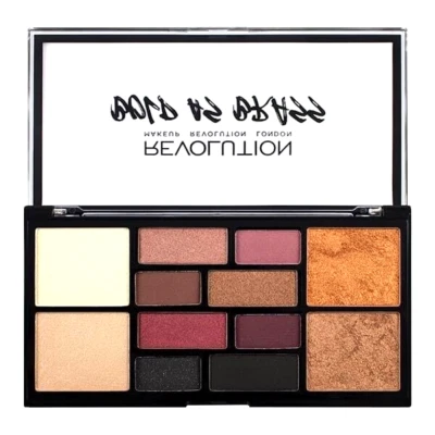 MAKEUP REVOLUTION 'Bold As Brass' Eyeshadow Highlighter & Bronzer Palette NEW LE - Image 1 of 3