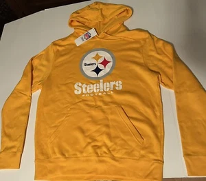 Pittsburgh Steelers Yellow Hooded Sweatshirt Mens XL New With tags - Picture 1 of 2