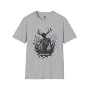 Wendigo T-Shirt, Creepy Windigo Tee, Scary Horror Monster Gift, Cryptid T-Shirt - Picture 1 of 8