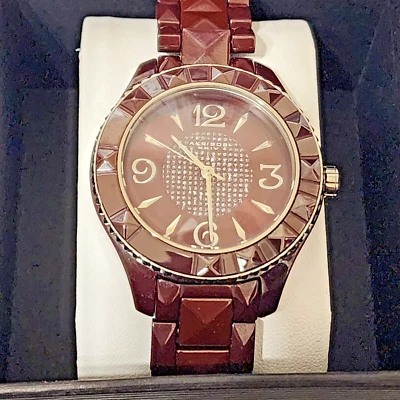 Akribos XXIV Women's AK533BR Watch Pyramid Cut Ceramic Swiss Quartz - Image 1 of 4