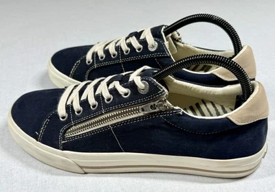 Zapatos para mujer Taos Z Soul 10 lengüeta negra informales con cordones de lona cómodos bajos Foto 1 de 4