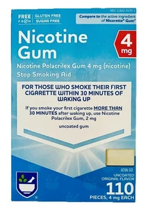 Nicotine Gum 4mg Uncoated Original Flavor 110 Pieces EXP: 02/2026 - Picture 1 of 3