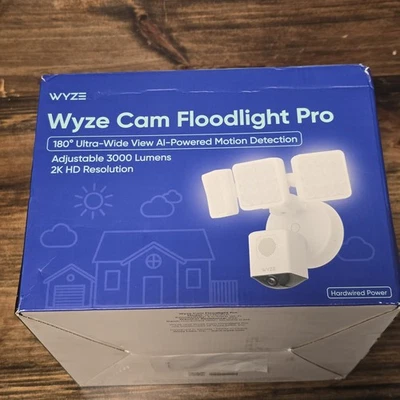 NEW Wyze Cam Floodlight Pro Outdoor Security Camera 180° Wide View WHITE - Image 1 of 4