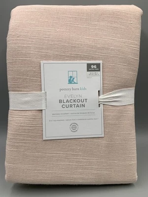 Pottery Barn Kids Evelyn Linen Blackout Custom Curtain Blush 54" x 96" #R91Y - Image 1 of 3