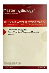 MASTERING BIOLOGY w/ Pearson eText Student Access Code Card Campbell 10th Ed. - Picture 1 of 1