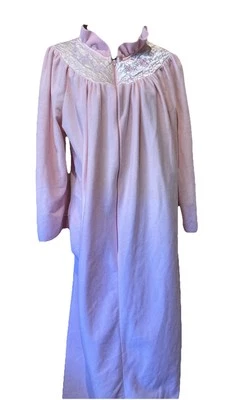 Bata Abrigo Casa Vintage Rosa Manga Larga Cremallera Completa Talla M 12/14 Bolsillo Años 70 Nueva con Etiquetas Foto 1 de 4