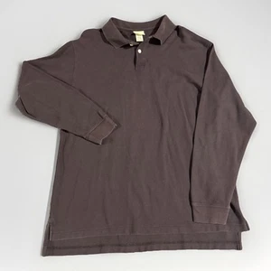 LL Bean Herren Poloshirt Large Braun Langarm Baumwolle 0 KA81 - Bild 1 von 5