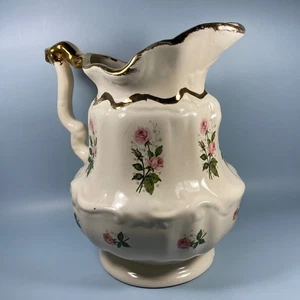 Lovely Antique Victorian-Era  Cream & Rose Ceramic Washstand Pitcher ~ 1896 - Bild 1 von 20