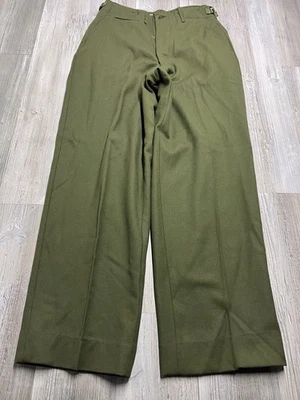 Calça de campo de lã militar vintage anos 80 OD verde tamanho pequeno regular - Imagem 1 de 4