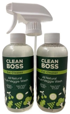 #JOY CleanBoss Limpiador para comer Frutas y verduras Lavado y conservador natural 12 oz, paquete de 2 Foto 1 de 4