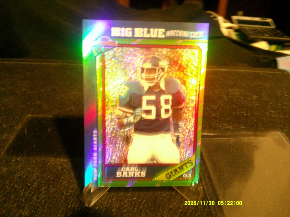 Topps Fan Favorites Football GIANTS Great Carl Banks REFRACTOR Very RARE 96/99 - Image 1 of 3
