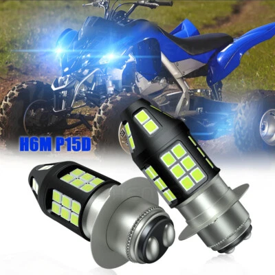 For Kawasaki Prairie 360 2003-2012 2013 LED Headlight 8000K Blue Bulbs H6M P15D - Image 1 of 4