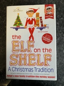 Elfo en el estante Navidad Niña Scout Elfo de ojos azules con libro - Imagen 1 de 5