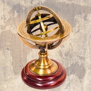 Globo de astrología esfera armilar de latón decorativo zodiaco regalo astronómico - Imagen 1 de 4