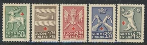 Finnland 1942 Rotes Kreuz Satz Sc# B49-53 NH - Bild 1 von 1