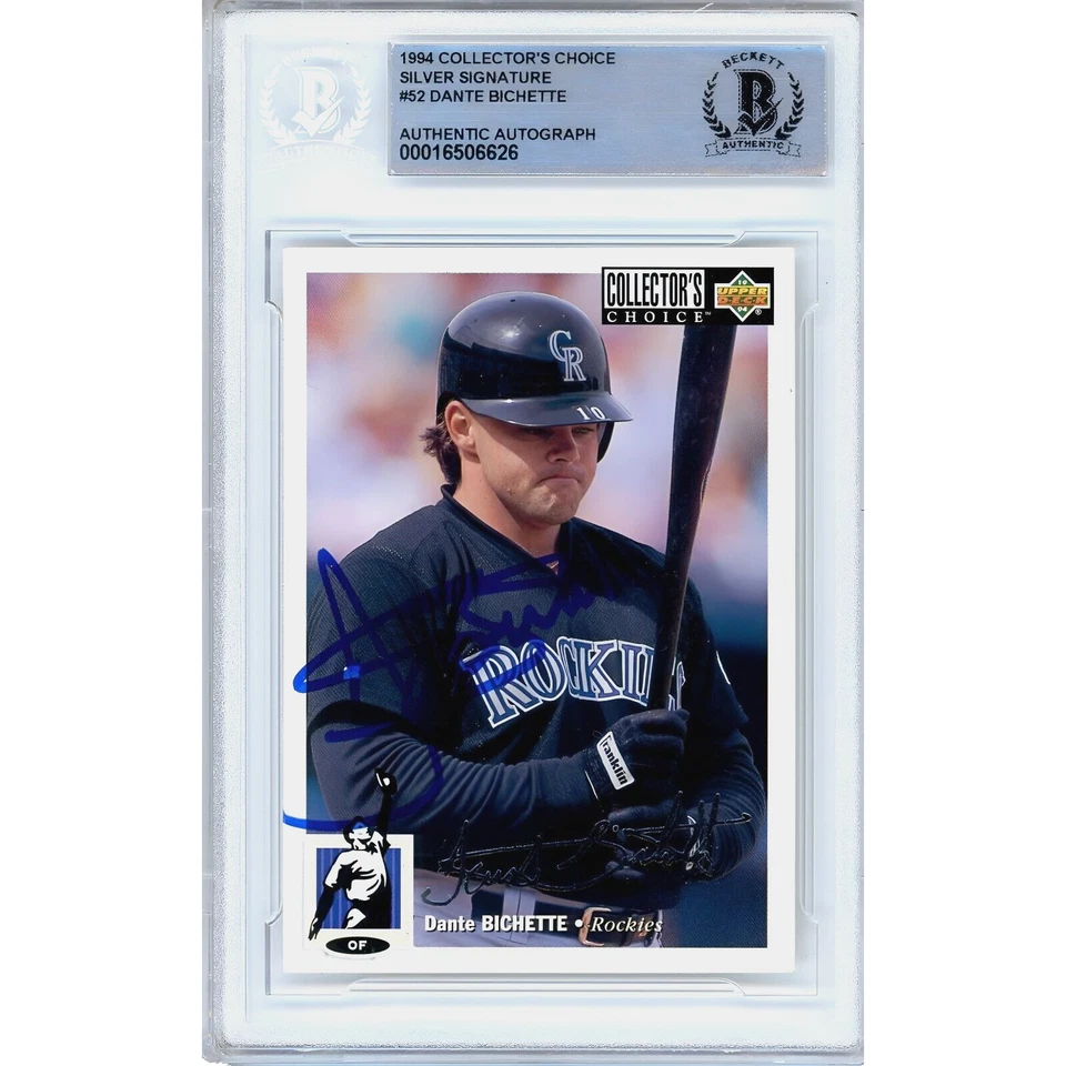 Dante Bichette Signed 1994 Collectors Choice #52 Card AUTO Beckett Slab Rockies - Image 1 of 4