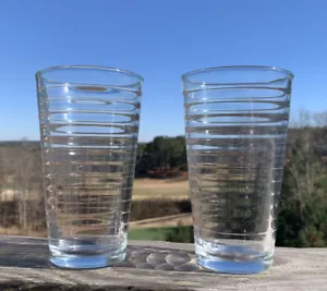 Vintage Libby Ribbed Design 16 oz Set of 2 Highball Drinking Glasses 5 7/8” Tall - Picture 1 of 4