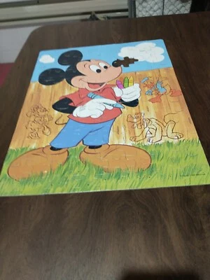 Walt Disneys Mickey Mouse Jigsaw Puzzle 100 Piece Vintage 1976 Missing One Piece - Image 1 of 4