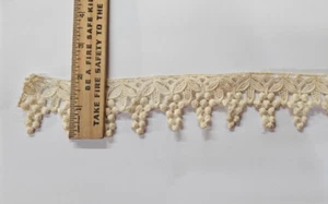 Cimelio vintage/antico, beige, cotone, pizzo, 3-2/3 iarde - Foto 1 di 1
