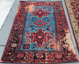 RED / LIGHT BLUE 4'-0" x 6'-0" Flaw in Rug, Reduced Price 1172772359 VTH211Q-4 - Picture 1 of 4