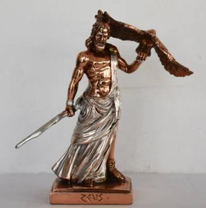 Zeus Jupiter - Gott des Himmels, Recht und Ordnung, Schicksal - kupferbeschichteter Alabaster - Bild 1 von 8