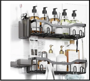 Shower Caddy Adhesive Shower Organizer Bathroom Shower Shelves, Wall Shelf for i - Picture 1 of 4