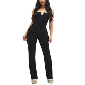 GUESS Women's Trendy Solid Denim Straight Leg Jeans Black Size 28/32 NWT - Picture 1 of 2