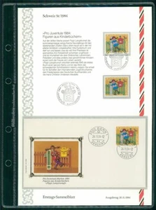SUIZA ETSB 1984/9c PRIMER DÍA HOJA DE COLECCIÓN PIPPI MEDIAS LARGAS LONGSTOCKING - Imagen 1 de 2