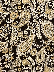 Paisley Stoff mittelschwer Baumwolle cremebraun gold leinwand 2 1/4 Meter neu - Bild 1 von 4