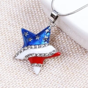 United States of American Flag Star Necklace, 4th of July, American, USA - Picture 1 of 5