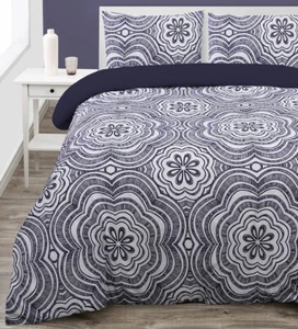 Daisy Stitch Quilt Doona Duvet Cover Set Floral Bedding Modern Daisies Flowers - Picture 1 of 2