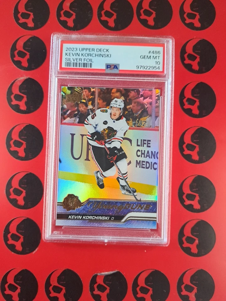 2023-24 Kevin Korchinski SilverFoil Young Guns PSA 10 Rookie #486 Upper Deck RC  - Image 1 of 1