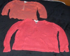 Two Pima Cotton Talbots Orange Pullover Sweaters Pre-Owned Amber Casual Sweaters - Picture 1 of 9