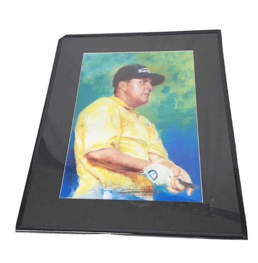 PHIL MICKELSON Golf ART Memoribilia 16" X 20" Hermosa impresión Firmada Haiyan 2006 Foto 1 de 4
