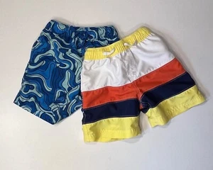 Hanna Andersson Swim Trunks Boys Size 5 Mesh Lining UV Protection 2 Pairs - Picture 1 of 7